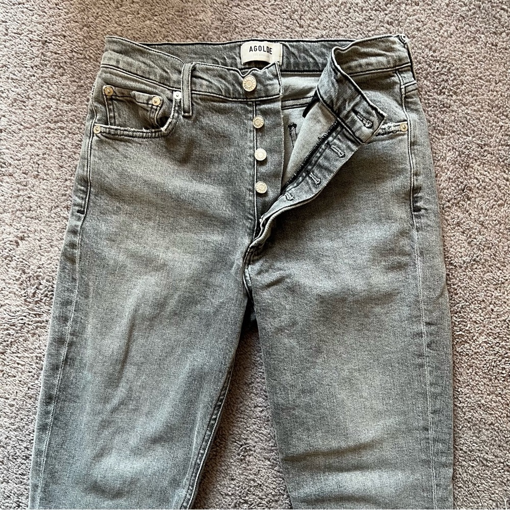 Agolde Nico High Rise Slim Jeans- Risk - Picture 6 of 8